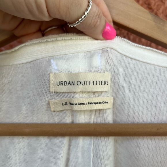 Urban Outfitters Oversized Margo Mixed Henley T-Shirt Dress Size Large White - Picture 2 of 9